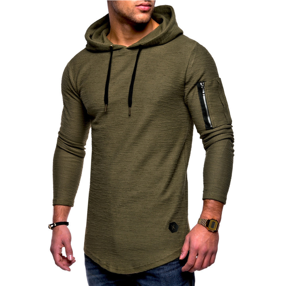 Street-wave Mens Zip Hoodie With Sleeve Zip Pocket Premium Comfort And Style For Active Men