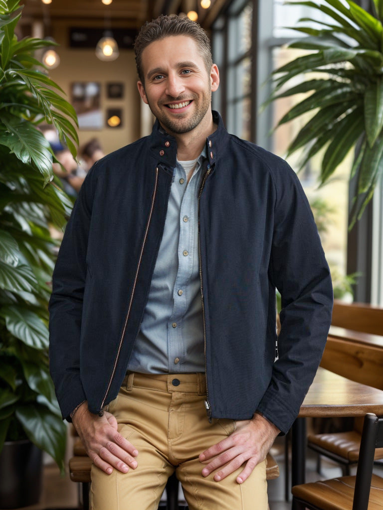 Street-Wave Men's Casual Modern Transitional Jacket for Spring and Autumn Lightweight Yet Durable