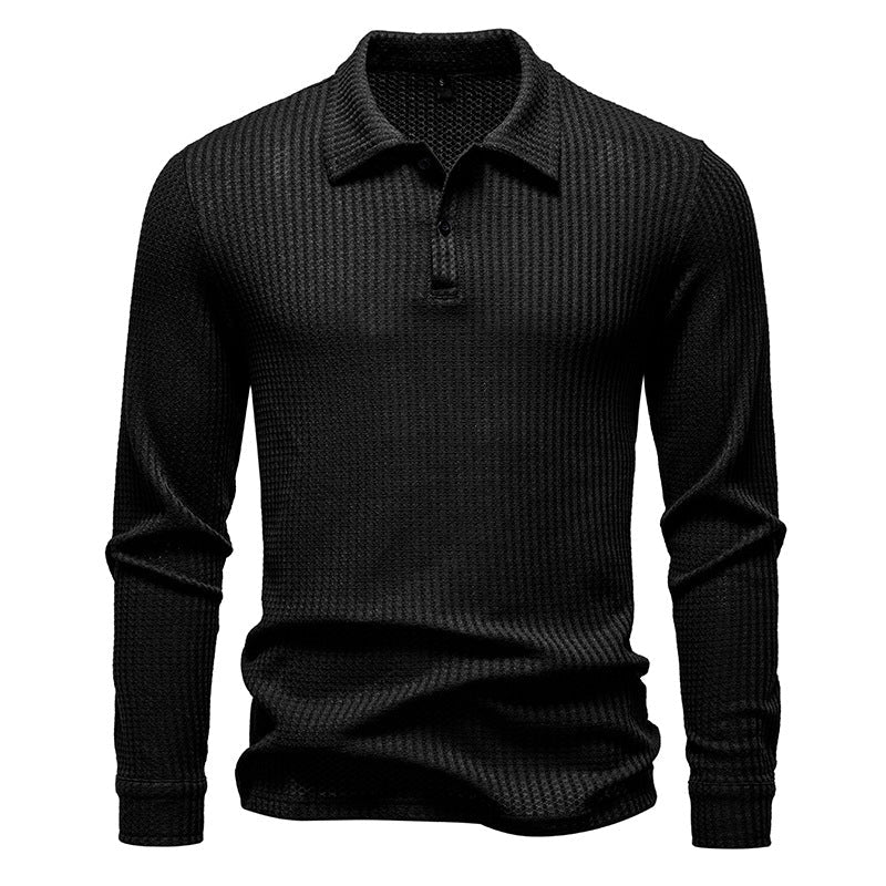 Street-wave Men's Polo Shirt With Structured Texture And Modern Collar For Everyday Style
