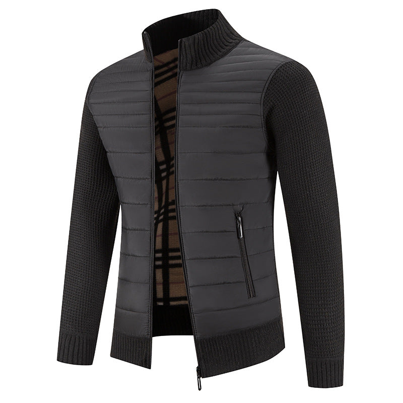 Streetwave Mens Casual Quilted Jacket With Knit Sleeve Accents For Everyday Comfort And Style