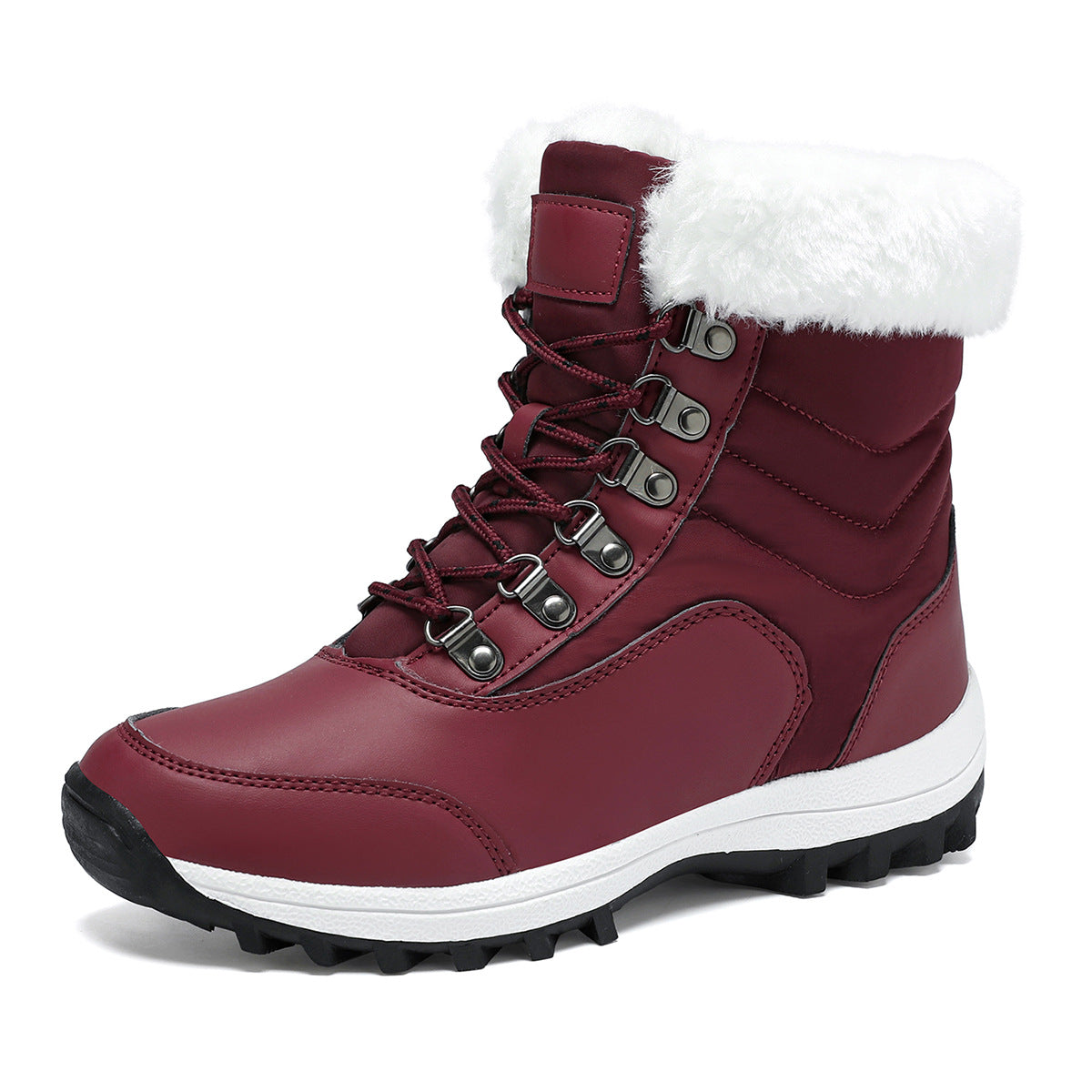 Street-wave Women's Waterproof Winter Boots With Cozy Fur Lining All-Weather Winter Footwear