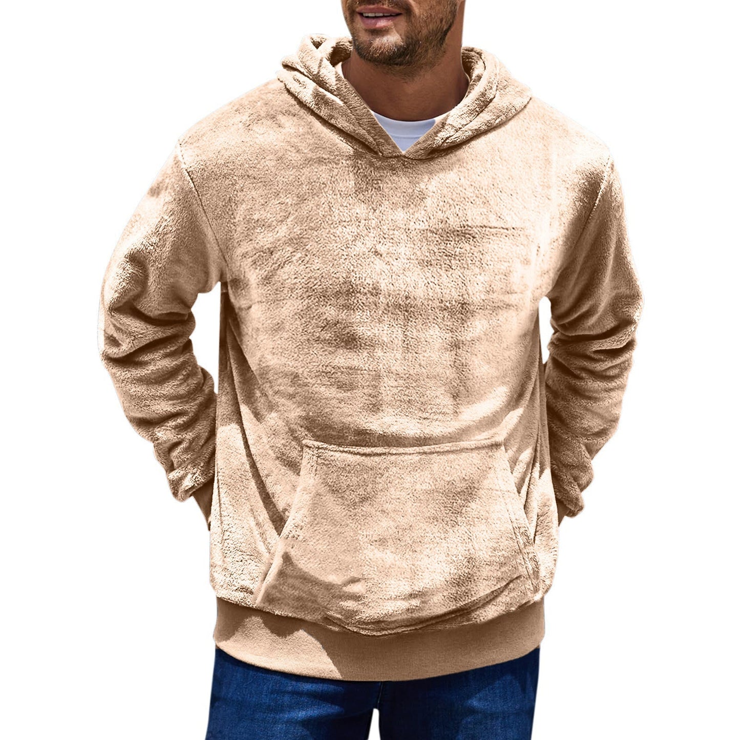 Street-wave Mens Cozy Fleece Hoodie With Kangaroo Pocket For All Day Warm Comfort