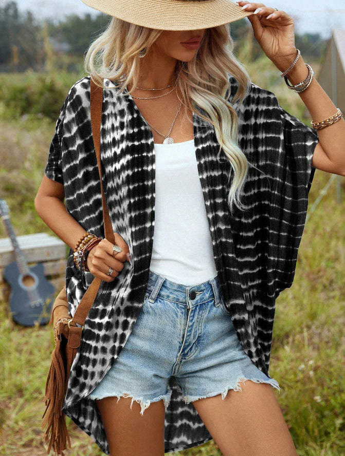 Street Wave Women Lightweight Batik Kimono Versatile Summer Cover Up For Warm Weather Comfort