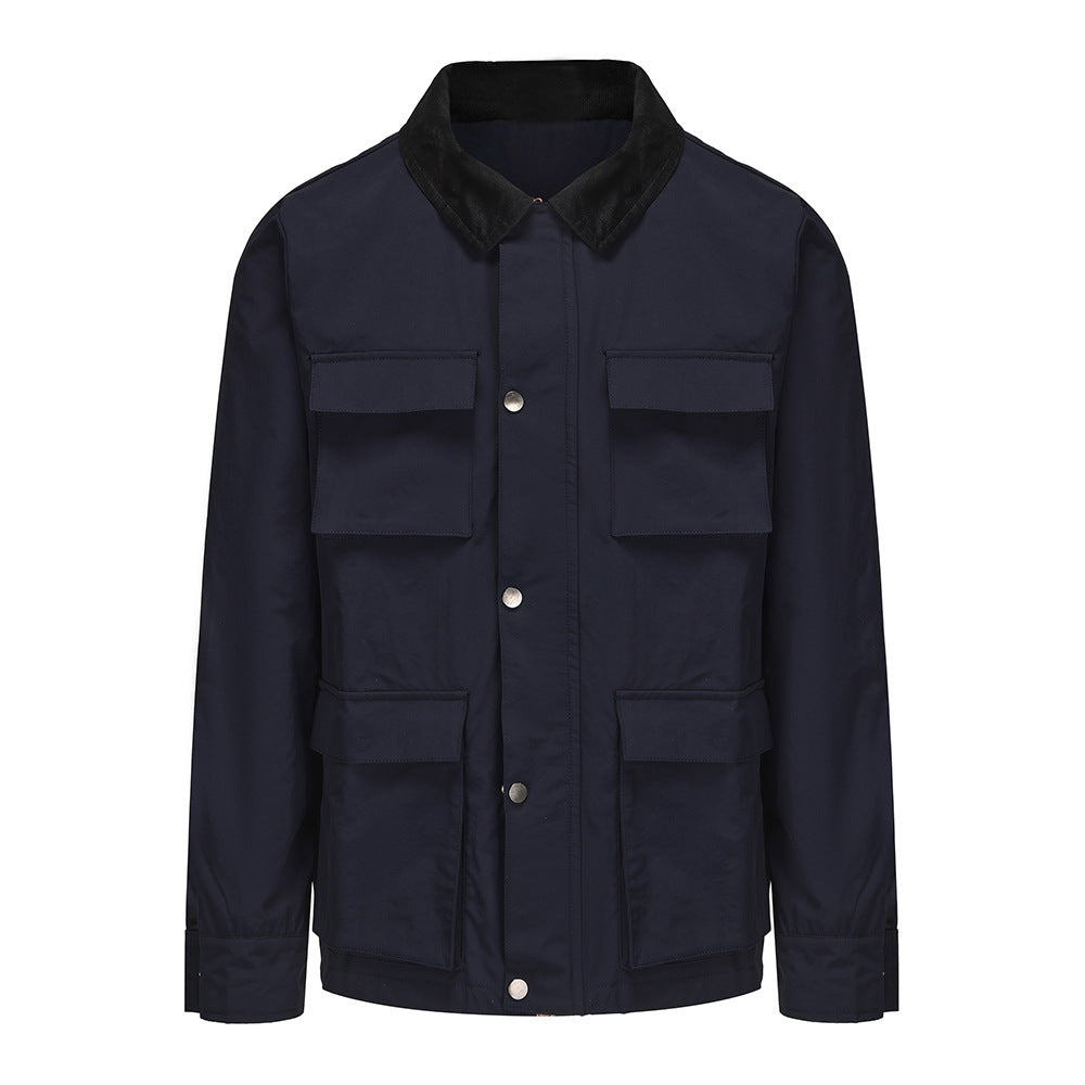 Streetwave Mens Utility Jacket With Faux Fur Collar, Stylish Multi Pocket Design For Urban City Wear