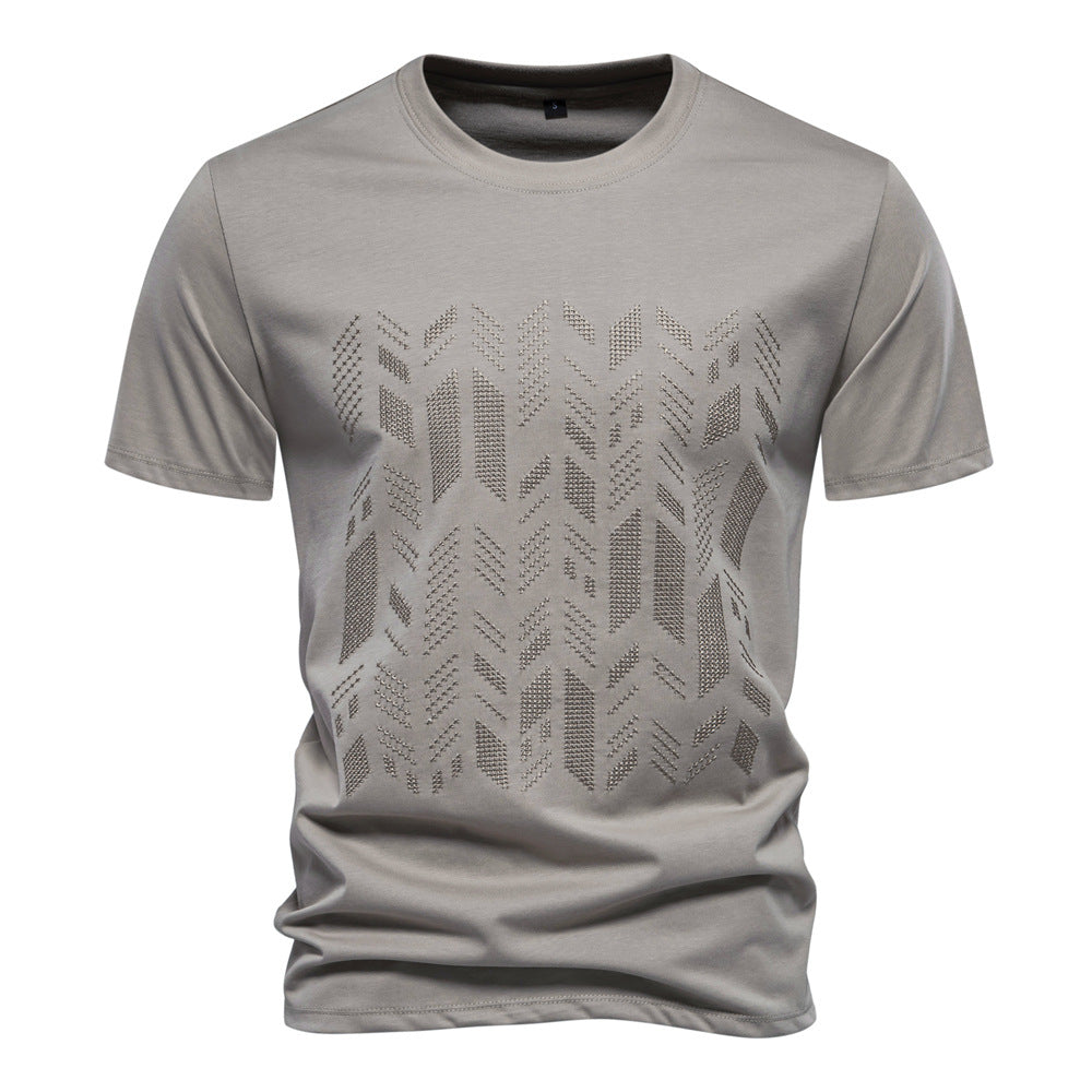 Street Wave Mens T Shirt With Innovative Textured Structure Design Breathable Cotton