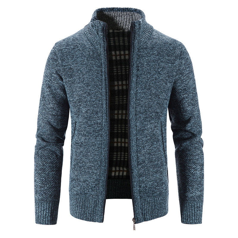 Street-wave Mens Insulated Cardigan With Innovative Warm Inner Lining For Cold Weather Comfort