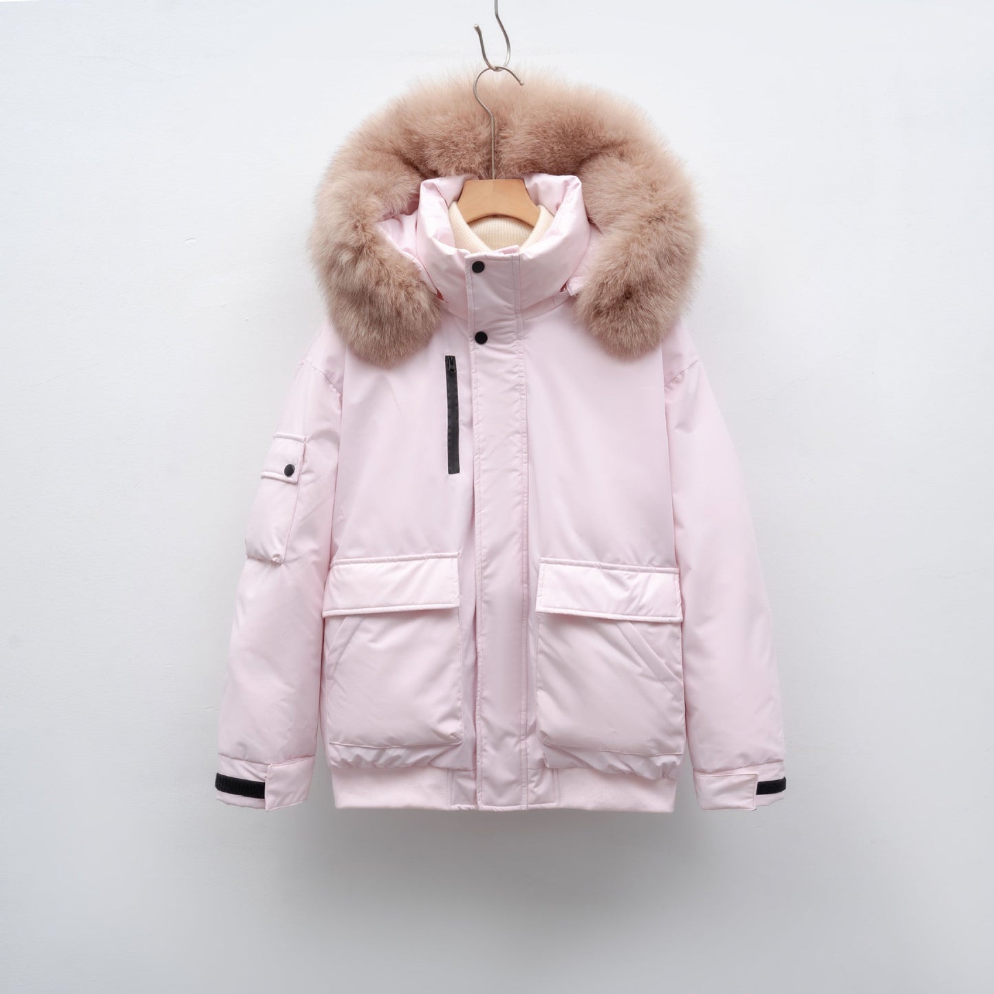 Street Wave Women's Winter Jacket With Large Faux Fur Collar And Functional Pockets Warm Insulated Coat
