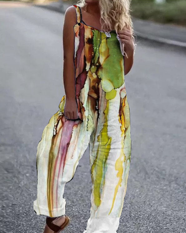 Streetwave Floral Print Lightweight Overalls For Women With Bold Eye Catching Colors And Breezy Fit