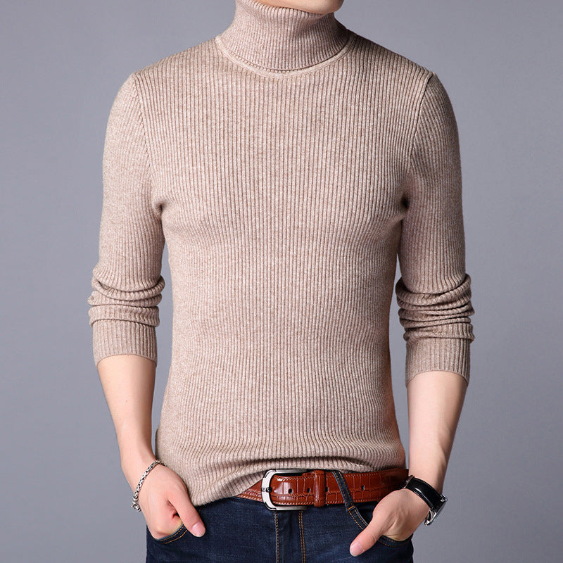 Street-wave Men Fine Knit Roll Neck Sweater Breathable Comfort For Men Classic Fit