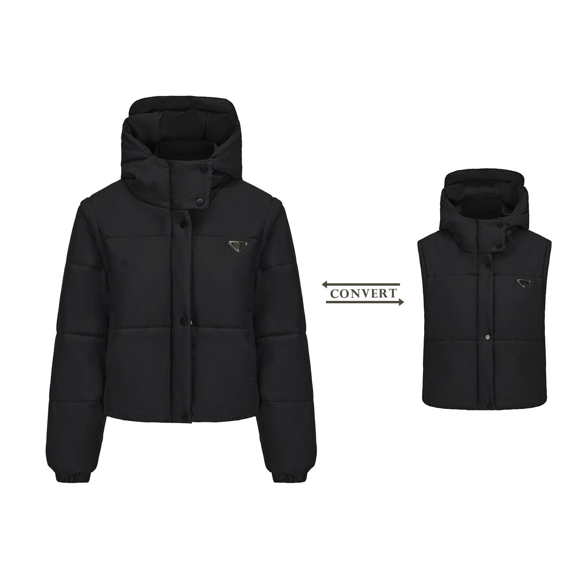 Street-wave Women's Convertible Puffer Jacket With Removable Sleeves For Every Day
