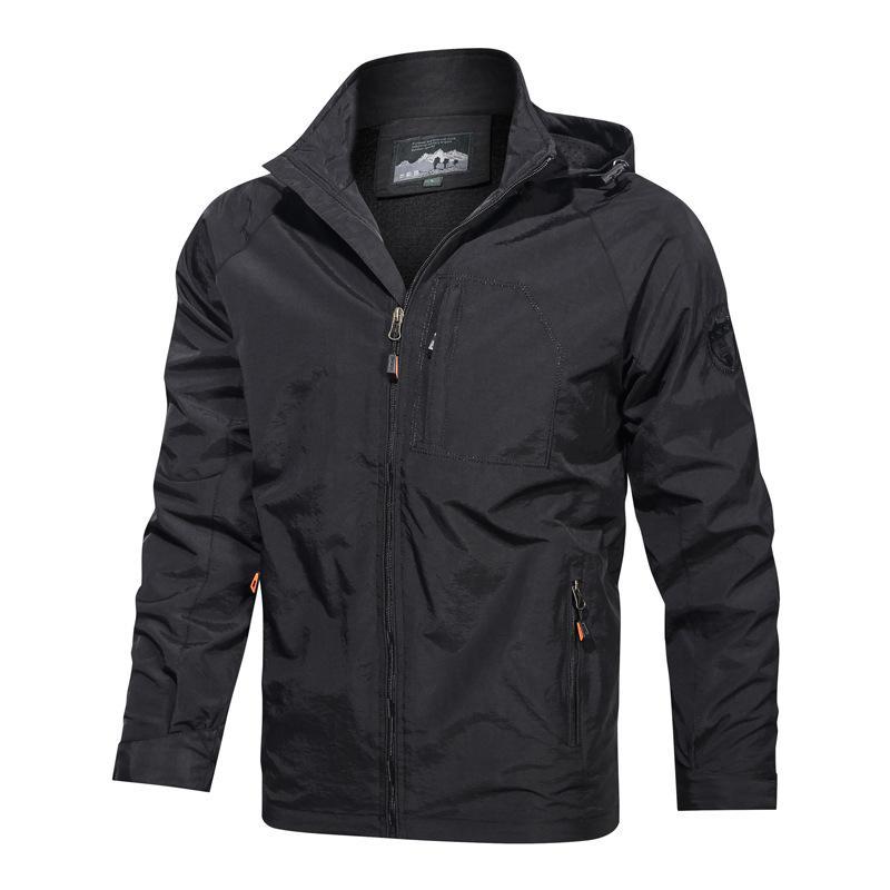 Men's Hooded Jacket Windproof Water Resistant With Zipper Pockets Relaxed Fit Nordisk Flair By Street-Wave