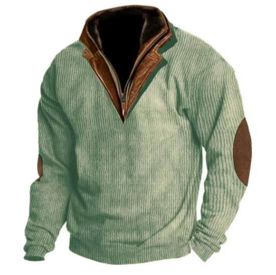 Street-Wave Men's Knit Sweater With High Collar Details For Fashion-Forward Men Everywhere