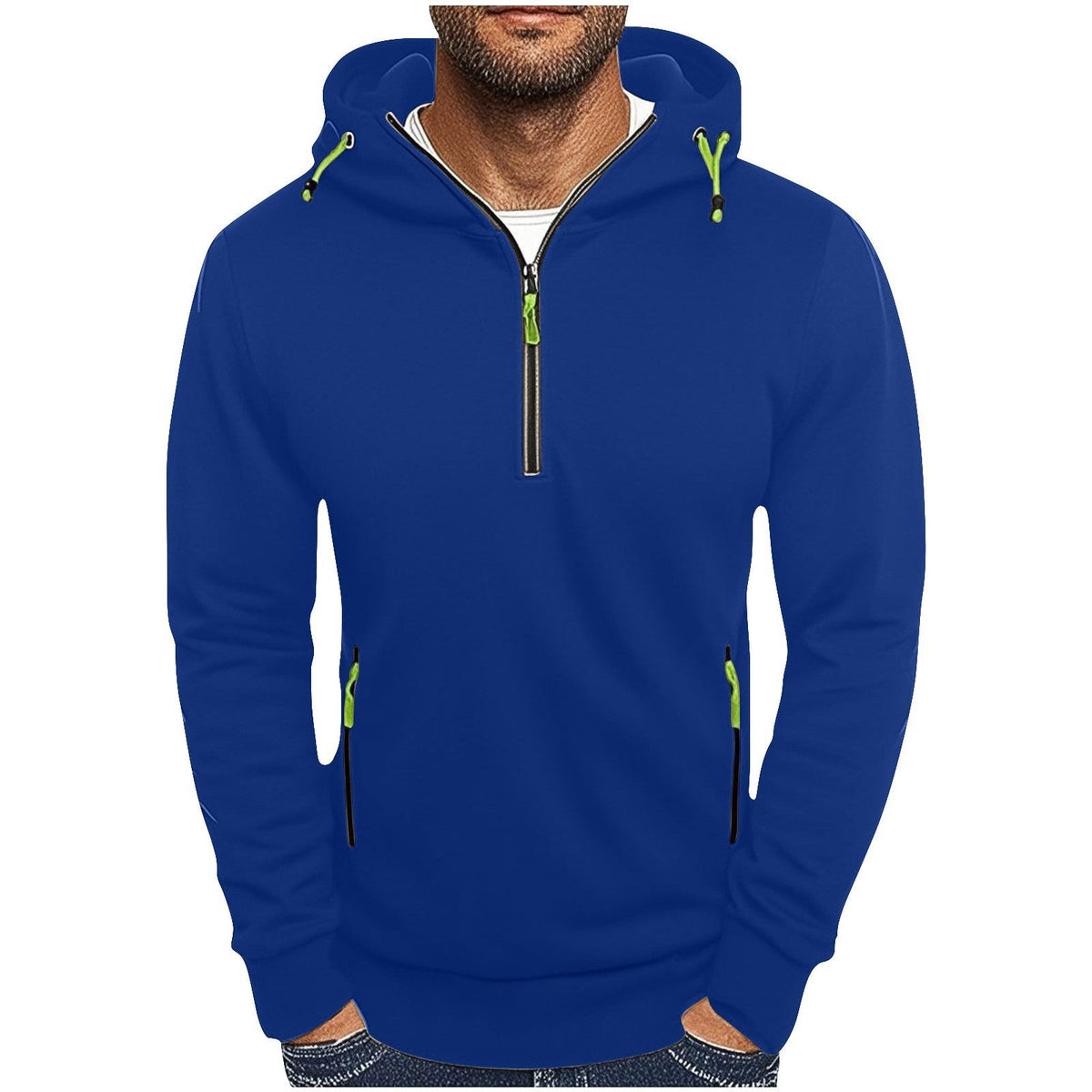 Streetwave Mens Half Zip Hoodie With Two Pockets Breathable Comfort For Everyday Wear