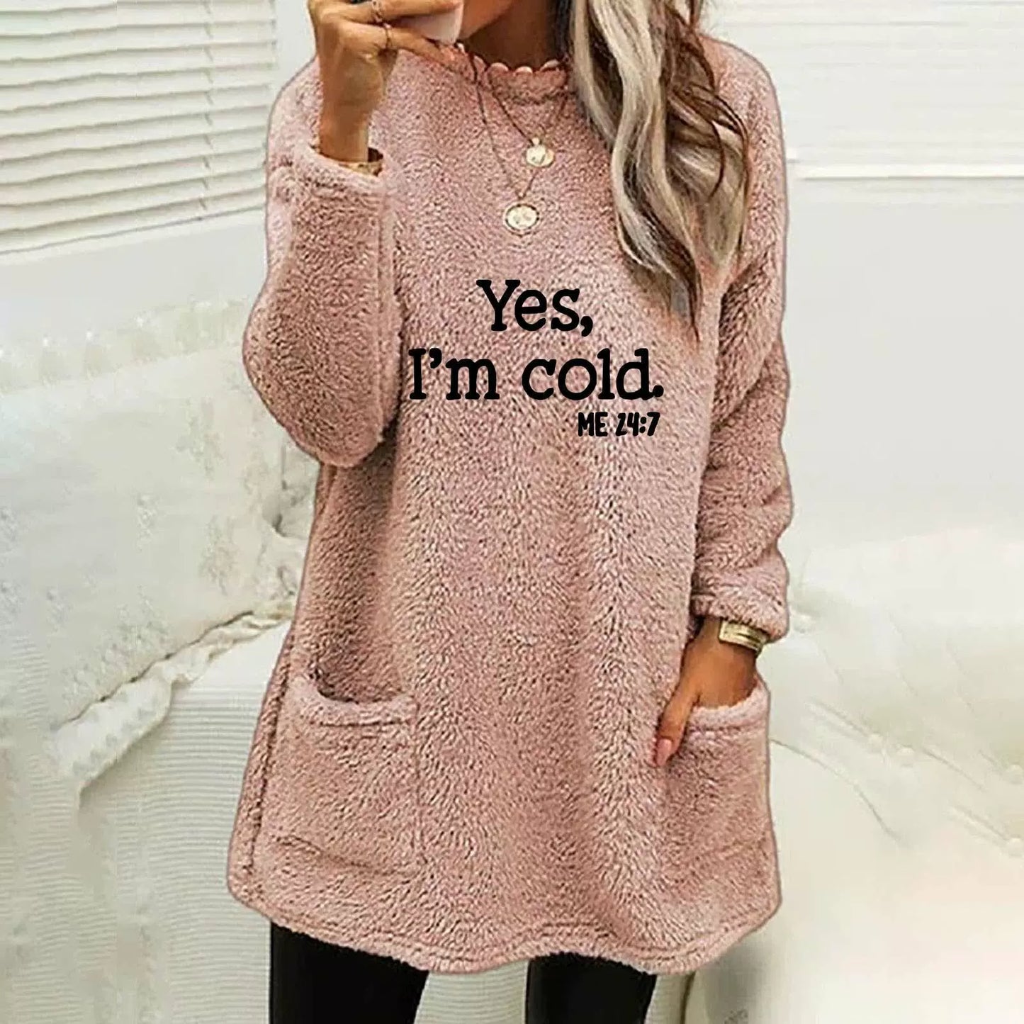 Street Wave Reversible Fleece Sweatshirt For Women Oversized Cozy Dual Sided With Letter Print And Side Pockets
