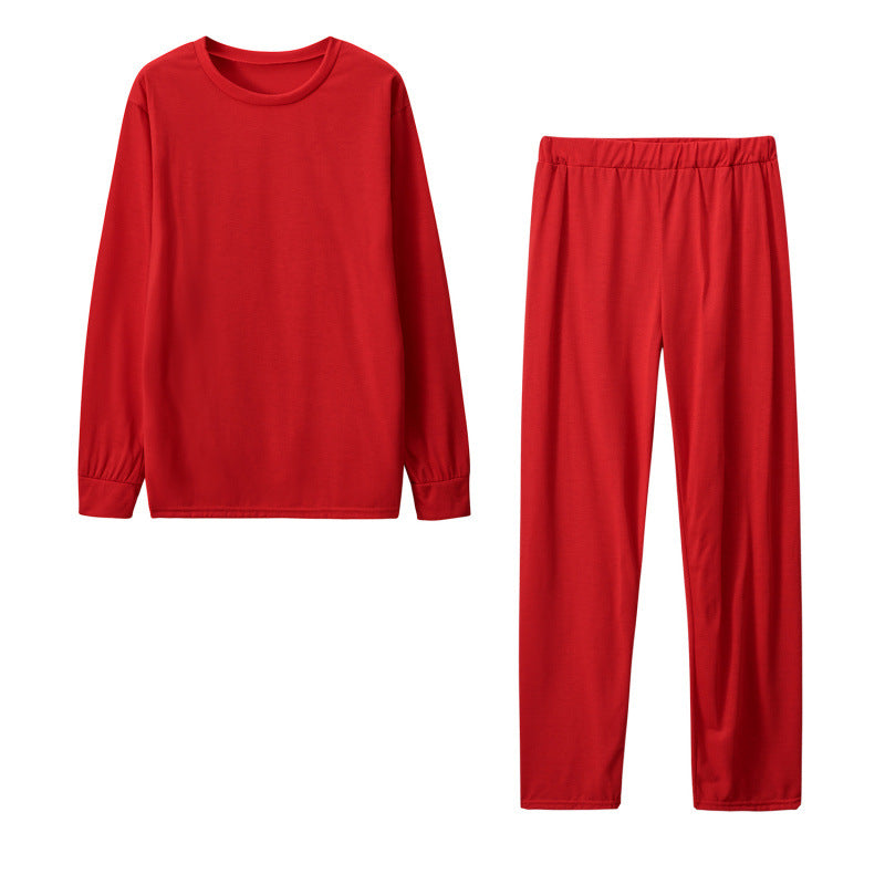 Street-wave Women's Long Sleeve Pajama Set With Elastic Pants Cozy Breathable Sleepwear