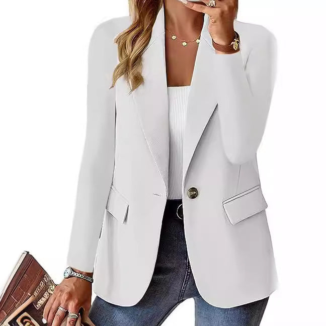 Street-Wave Women's Elegant Blazer With Structured Design And Practical Pockets For Modern Professionals