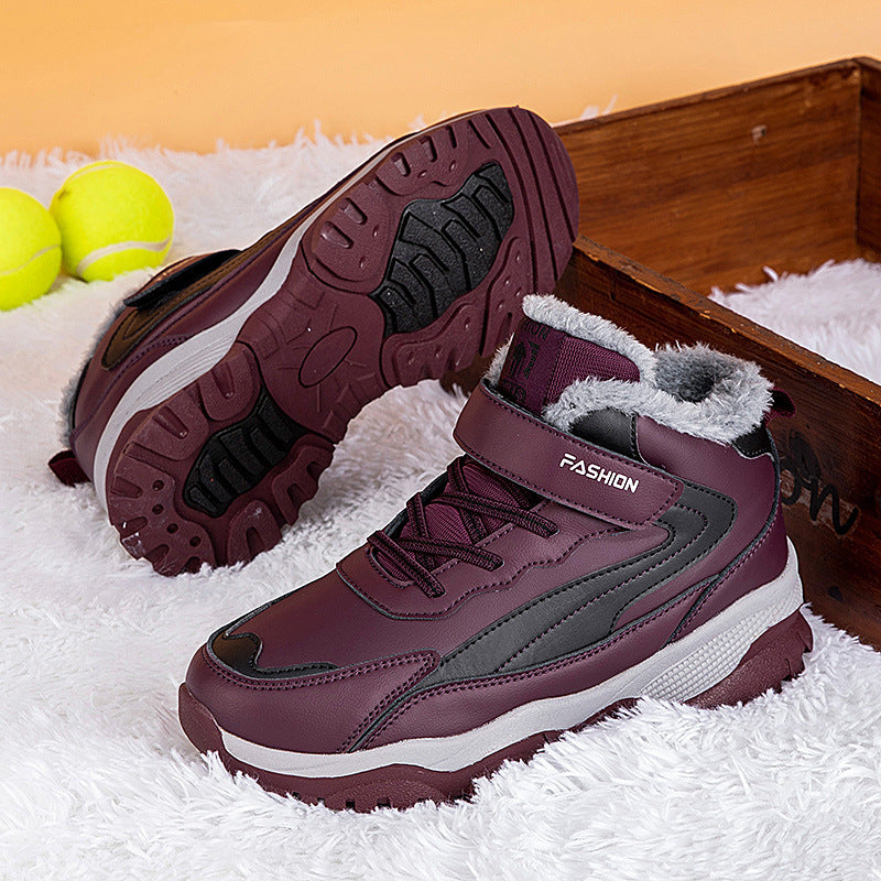 Street-wave Women Warm Lined Winter Boots With Slip Resistant Sole And Adjustable Velcro Strap
