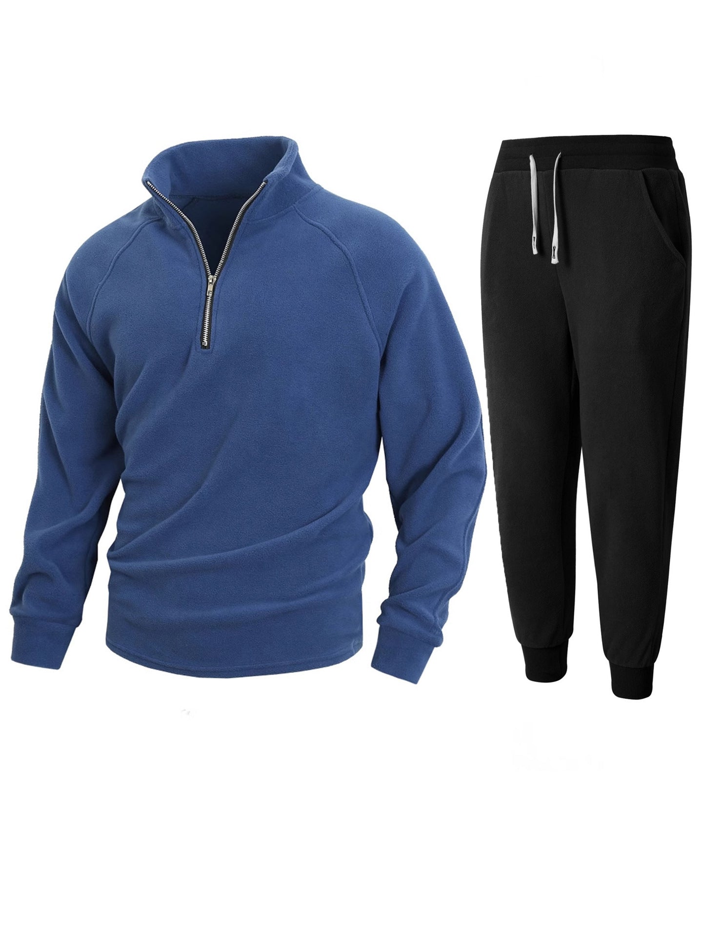 Street-Wave Men's Fleece Tracksuit With Half Zip Cozy
