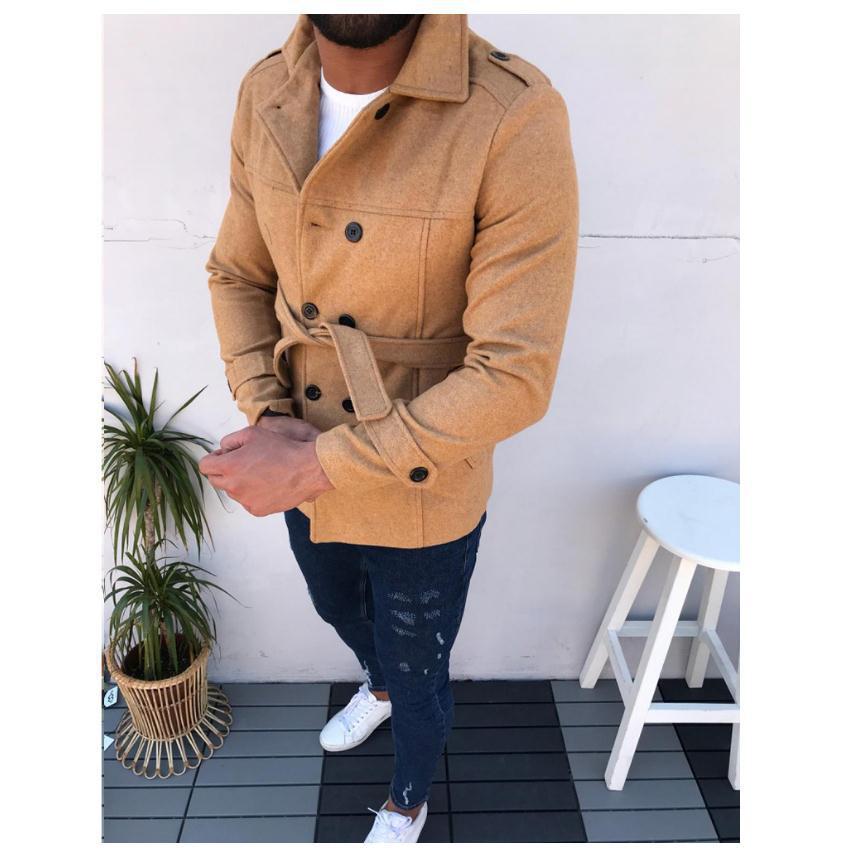 Streetwave Men Double Breasted Coat Warm Winter Outerwear For Modern Gentleman Everyday