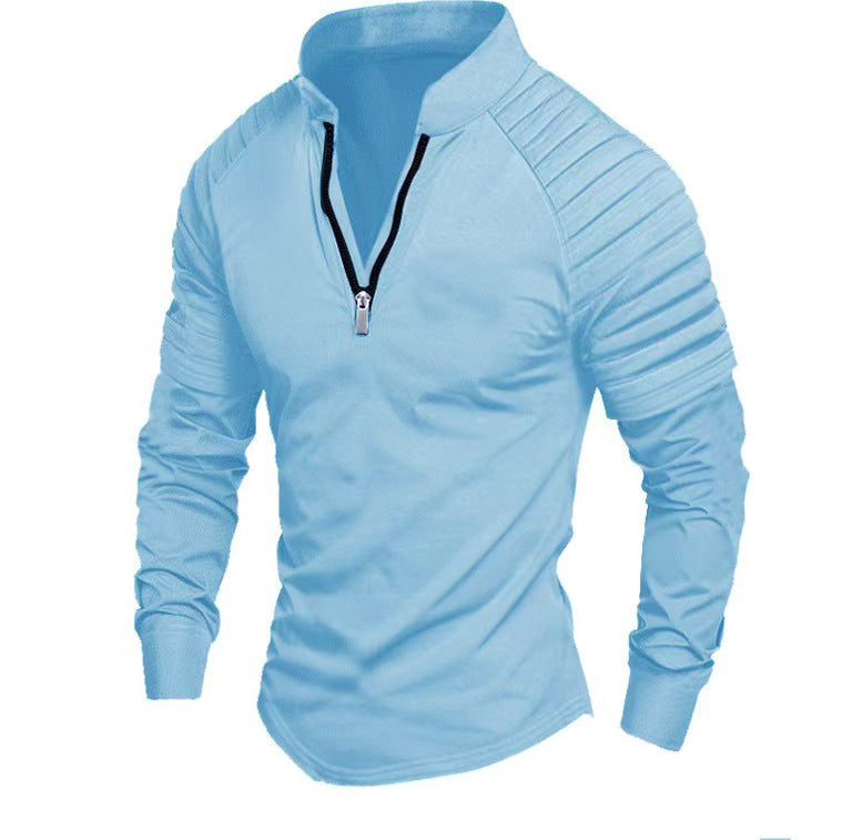 Street-wave Mens Athletic Long Sleeve Shirt With Half Zip For Training And Everyday Wear