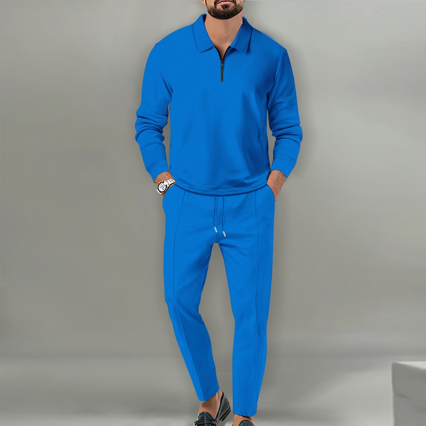Zip Up Sweater Set For Men Streetwave Slim Fit Pants All Day Comfort Modern Style