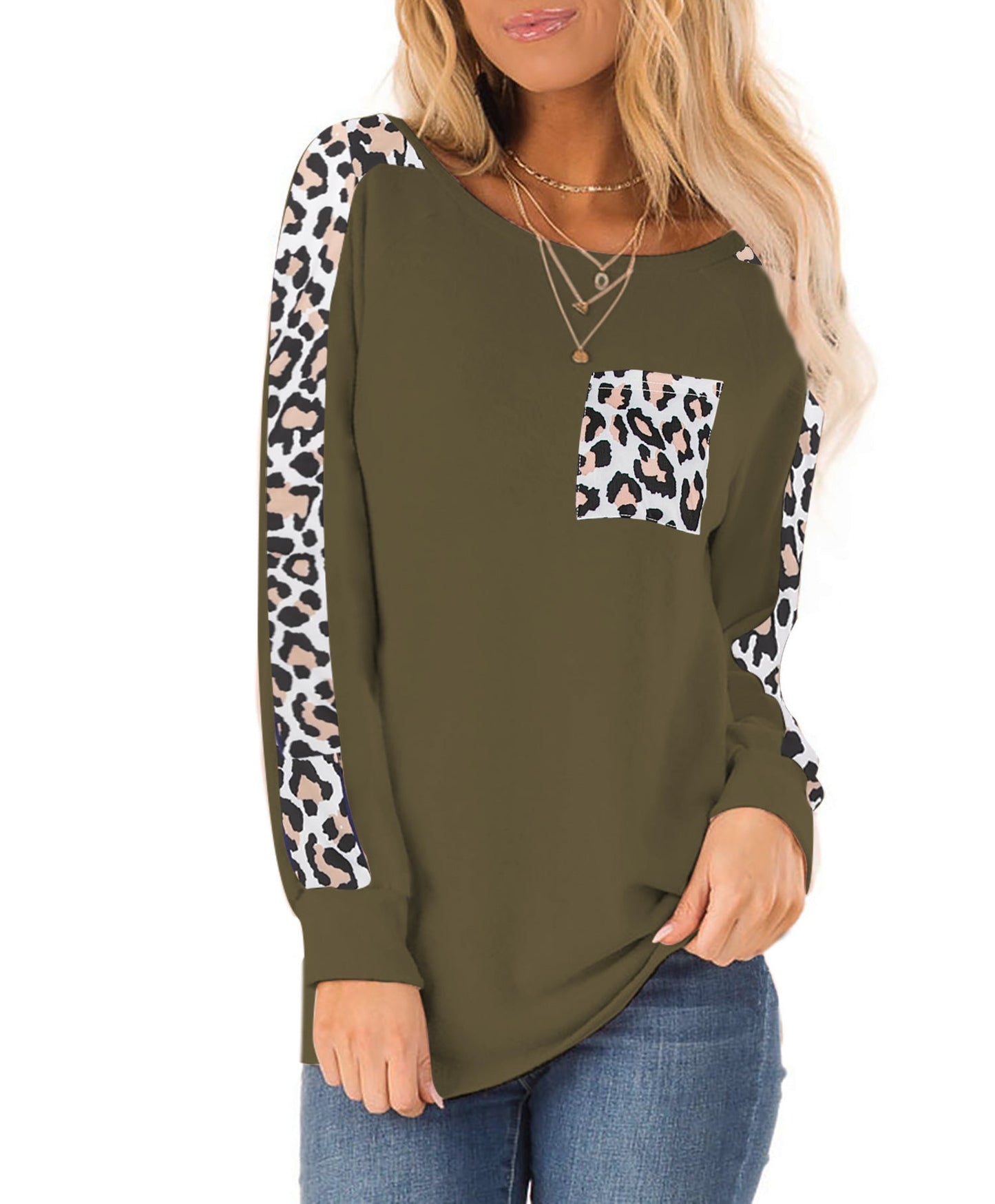 Street-wave Women's Trendy Leopard Print Sweatshirt With Modern Cut And All-Day Comfort