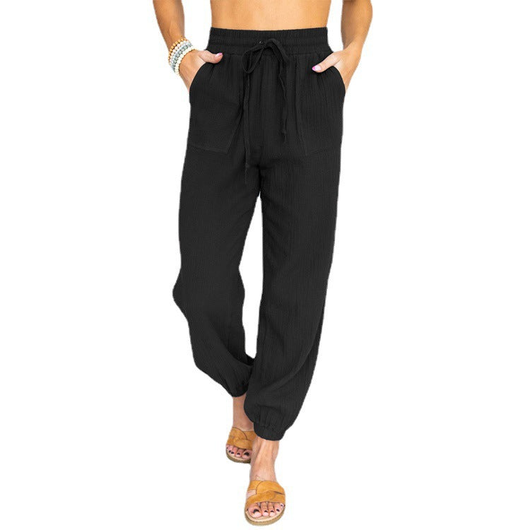 Street Wave Womens Lightweight Breathable Lounge Pants With Elastic Waist And Side Pockets