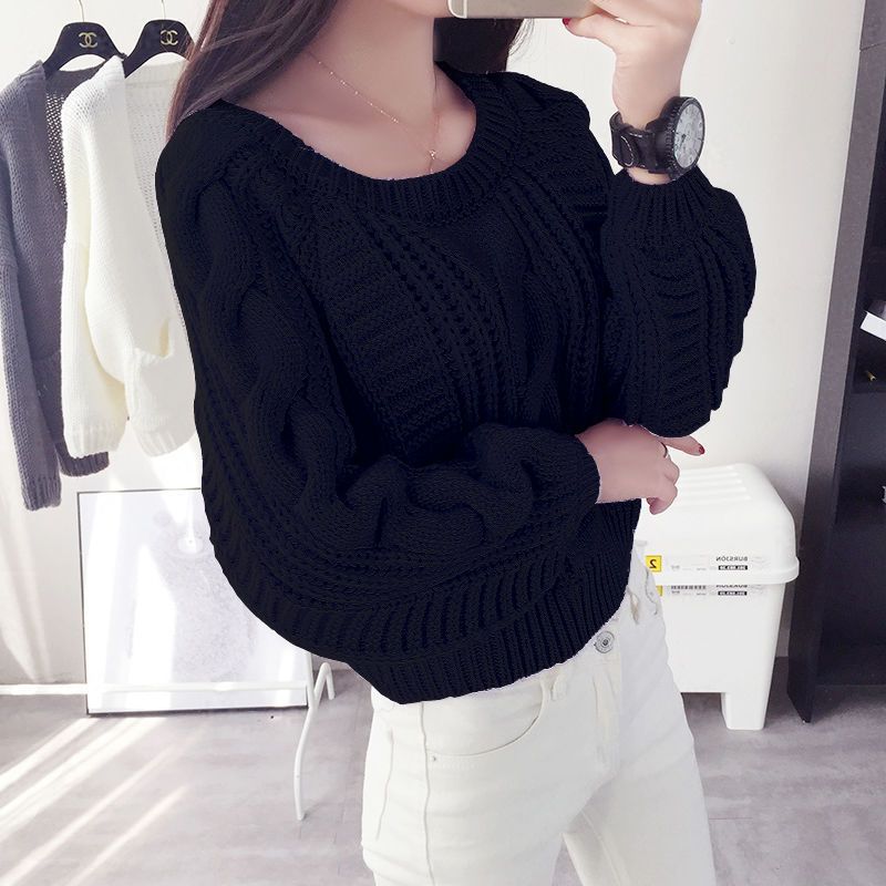 Street-Wave Women's Chunky Knit Sweater With Voluminous Sleeves And Cable Pattern For Cozy Warmth