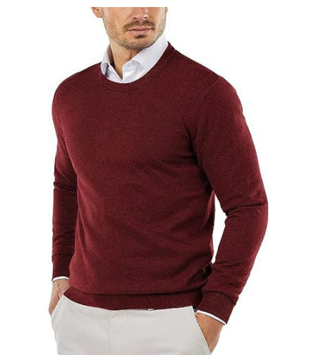 Street-Wave Men's Elegant Crew Neck Sweater in Fine Cotton for Timeless Comfort and Versatility
