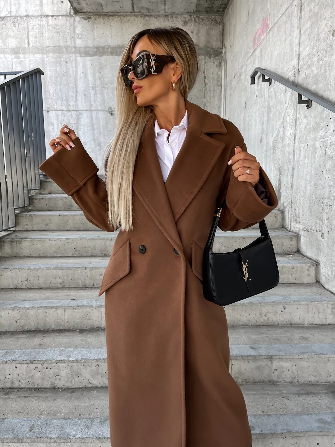 Street-wave Oversized Wool Coat For Women With Premium Warmth And Chic Comfort Elegant Versatile Outerwear