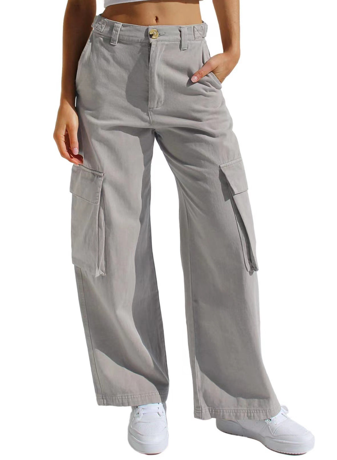 Street-Wave Women Cargo Pants Versatile Utility Trousers With Large Cargo Pockets