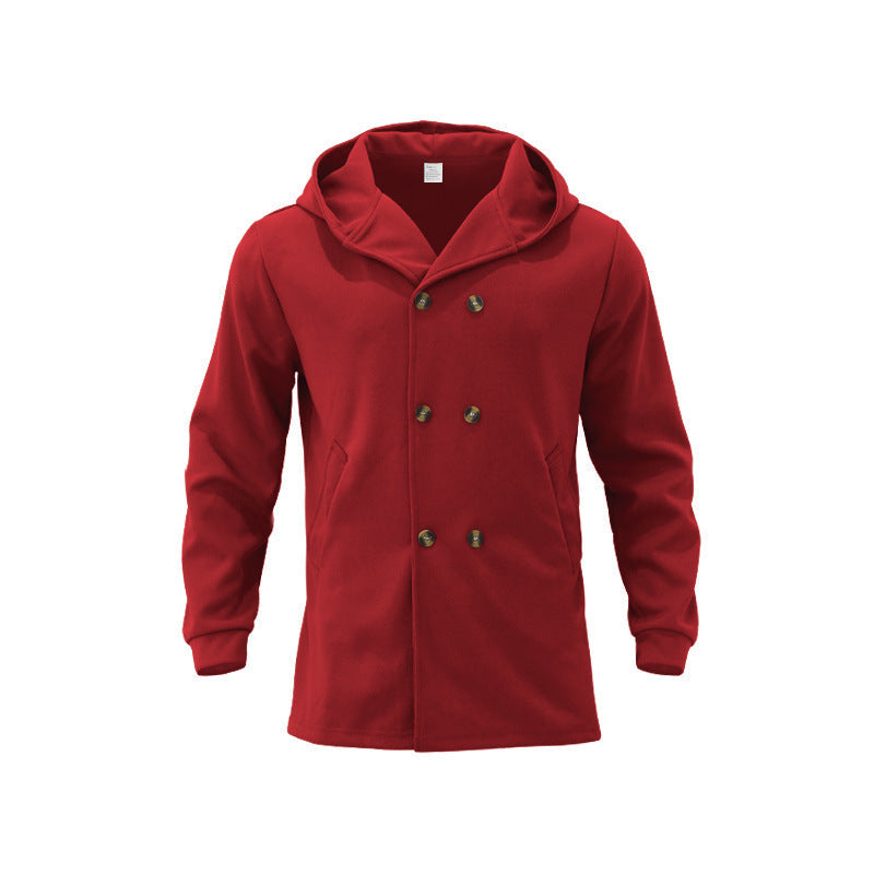 Street-Wave Mens Double-Breasted Lined Coat For Warmth And Modern Street Style Everyday