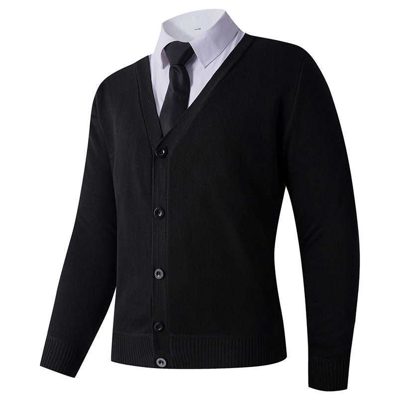 Street-Wave Mens Cardigan With V-Neck And Button Closure Premium Knit For Stylish Wardrobe