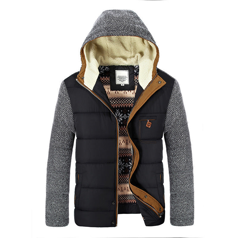 Street Wave Puffer Jacket With Hood Unisex Ultra Warm Quilted Coat With Fleece Lined Hood