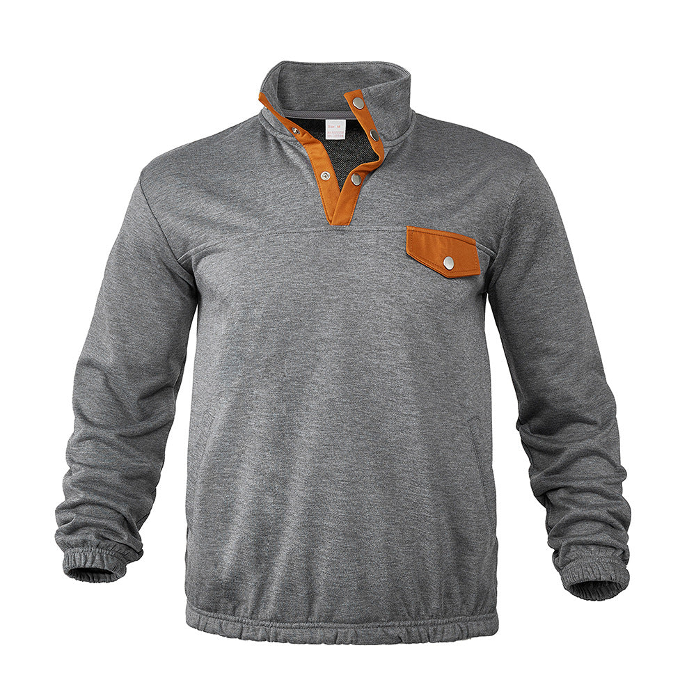 Street Wave Mens Collared Sweatshirt With Clean Look And Soft Fleece For Casual Everyday Wear