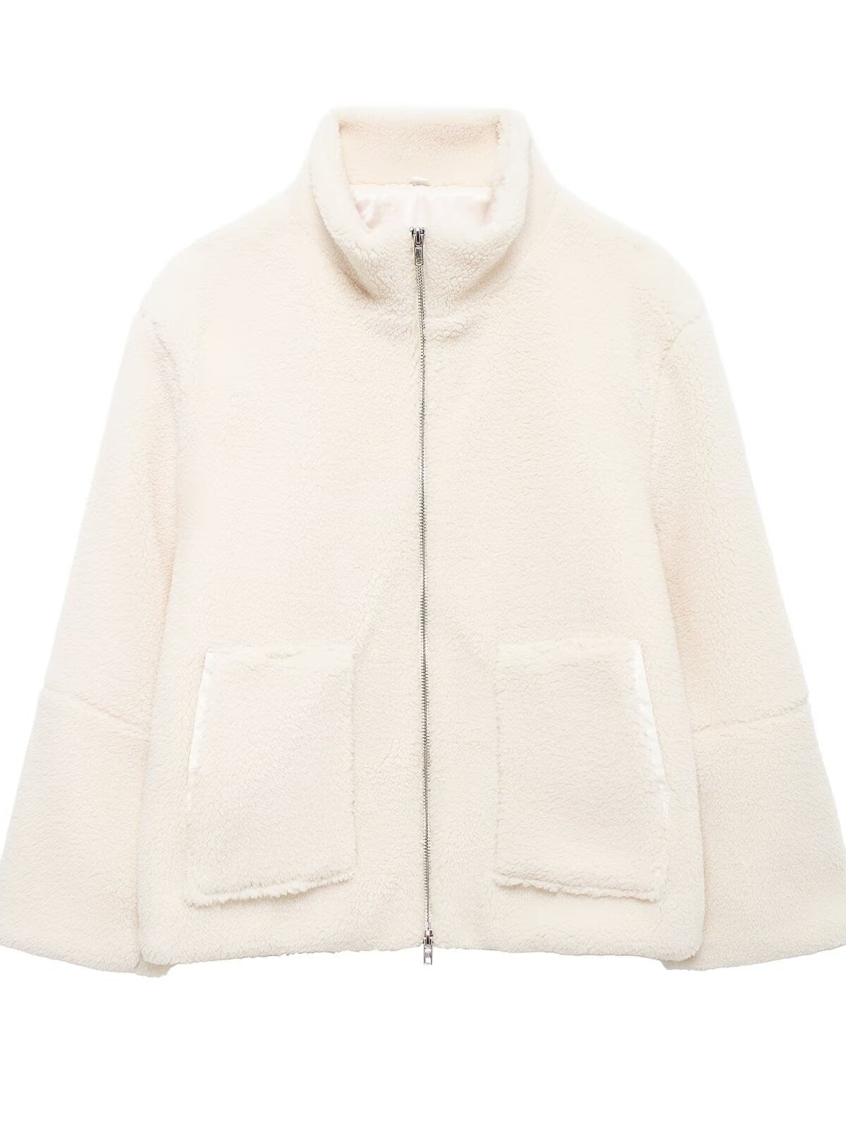 Womens Cozy Fleece Jacket With High Collar And Large Pockets Streetwave Warm Winter Essential