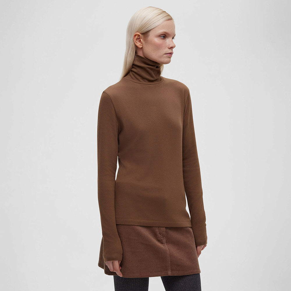 Street-Wave Women's Long Sleeve Turtleneck Top Breathable Cotton Comfort All-Season Effortless Style