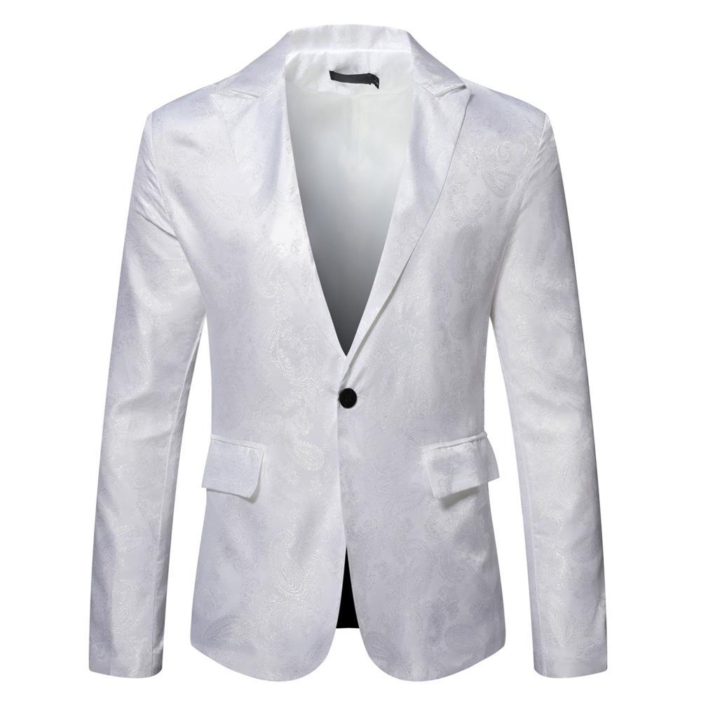 Paisley Pattern Blazer For Men Elegant Satin Jacket For Formal Occasions Street-wave Premium Tailored Fit