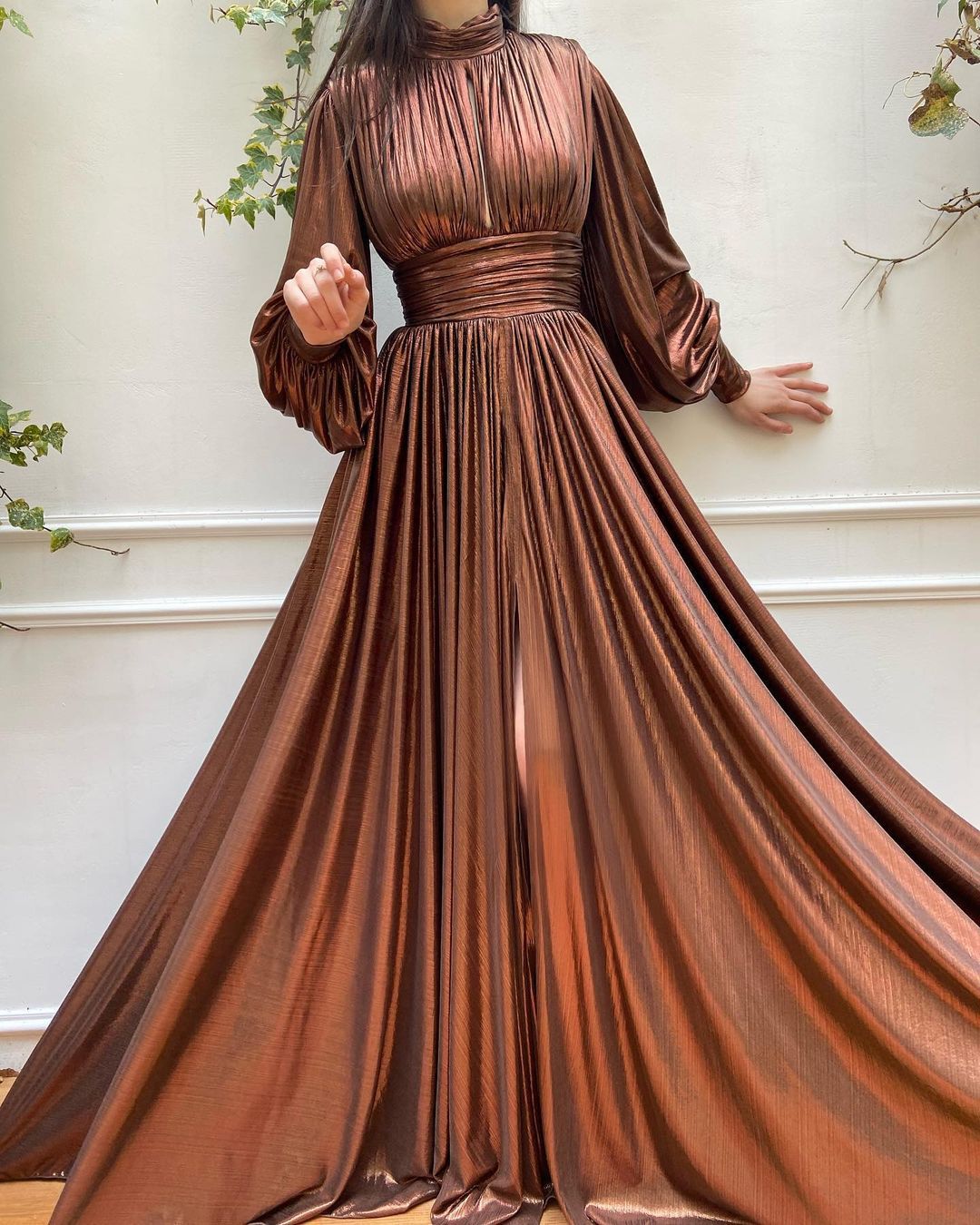 Street Wave Pleated Maxi Dress With Luxurious Draping For Women Elegant Evening Gown