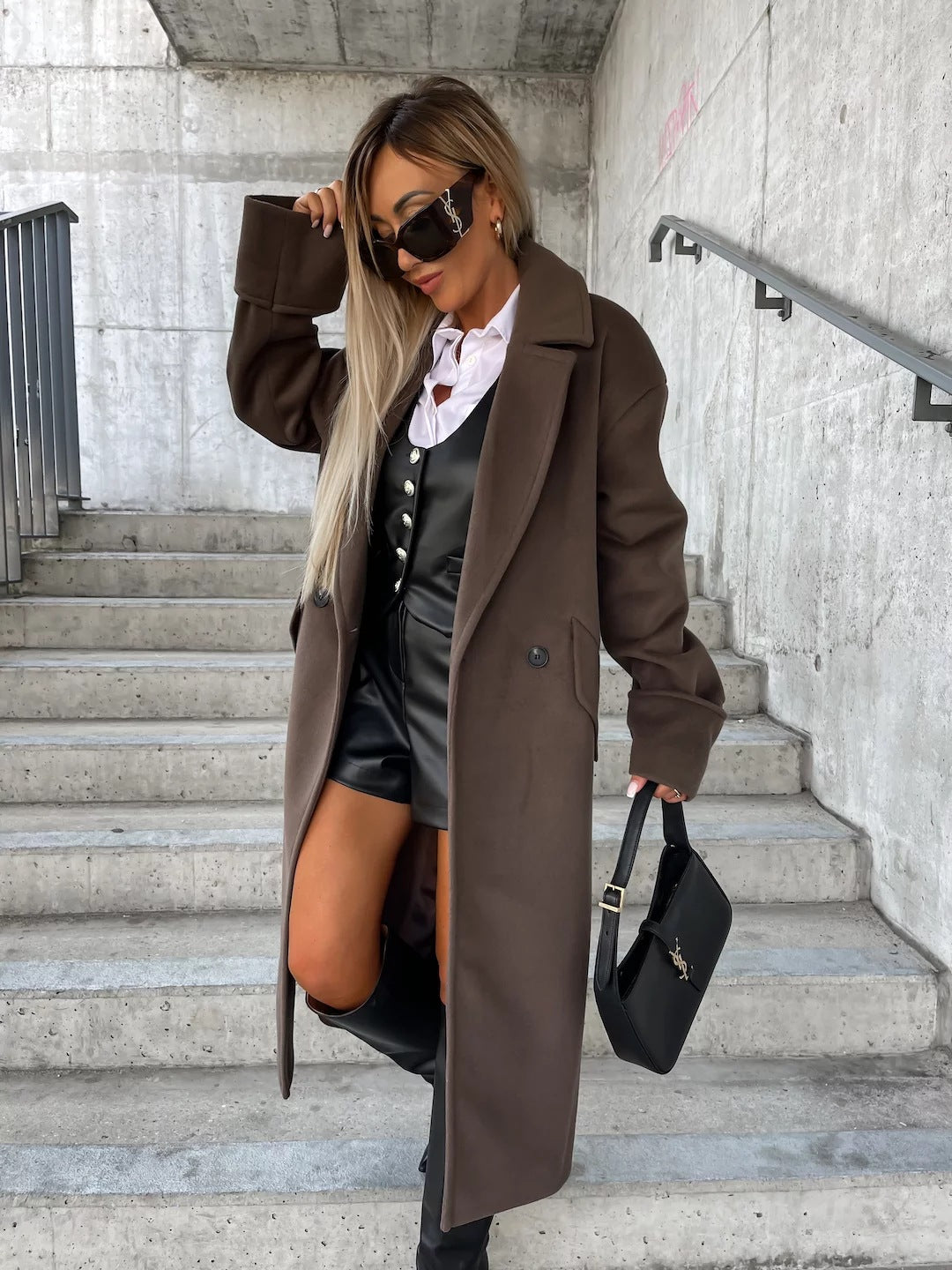 Street-wave Oversized Wool Coat For Women With Premium Warmth And Chic Comfort Elegant Versatile Outerwear