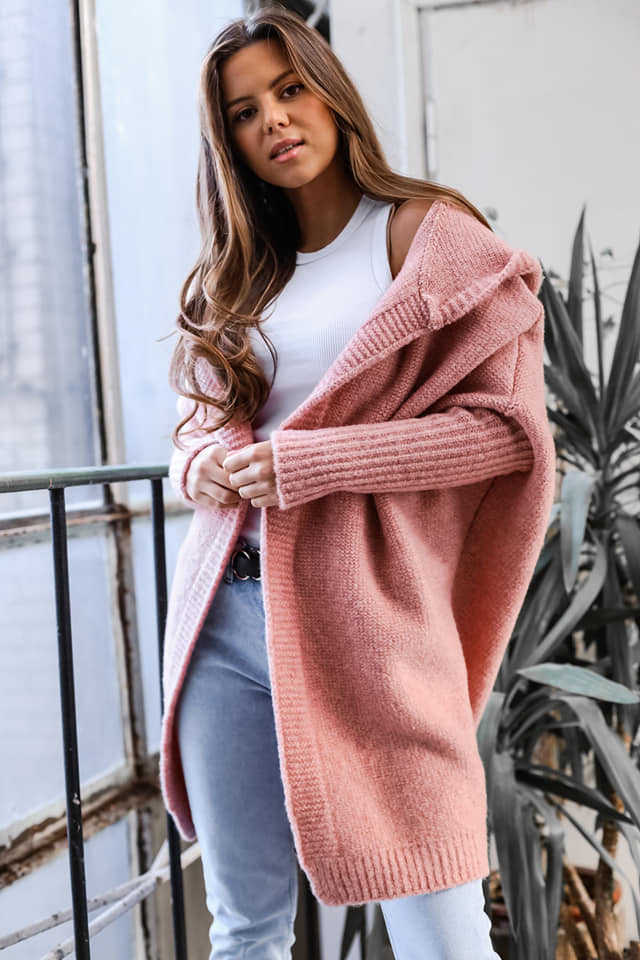 Street-wave Cozy Hooded Knit Cardigan For Women With Plush Softness And Warmth Ultimate Comfort