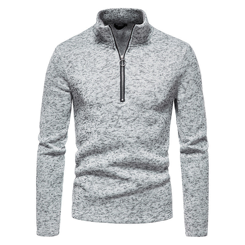 Mens Sporty Zip Neck Pullover With High Collar By Street-wave For Active Men Ideal Cold Weather Wear