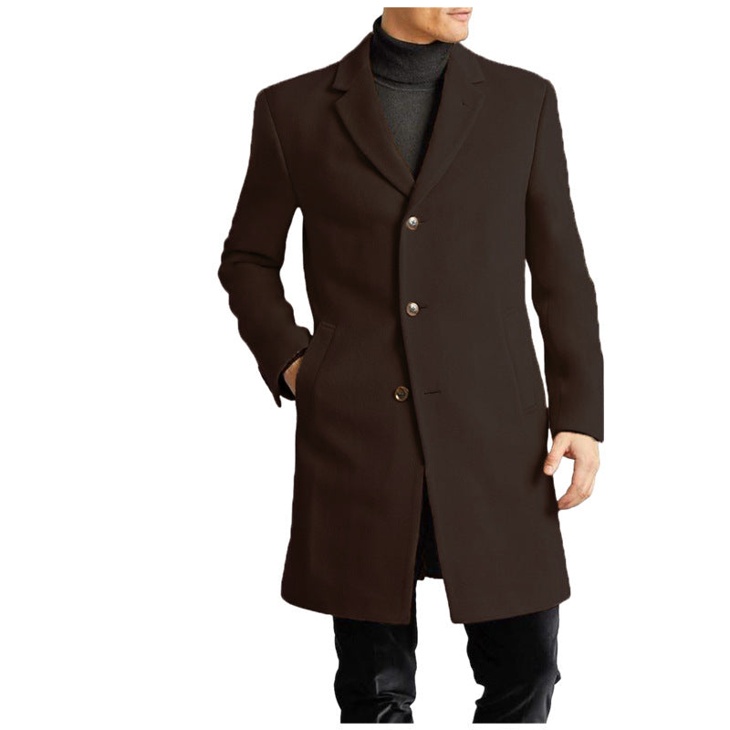 Street-wave Men's Wool Coat Elegant Tailored Fit Warm For Modern Gentlemen With Timeless Style