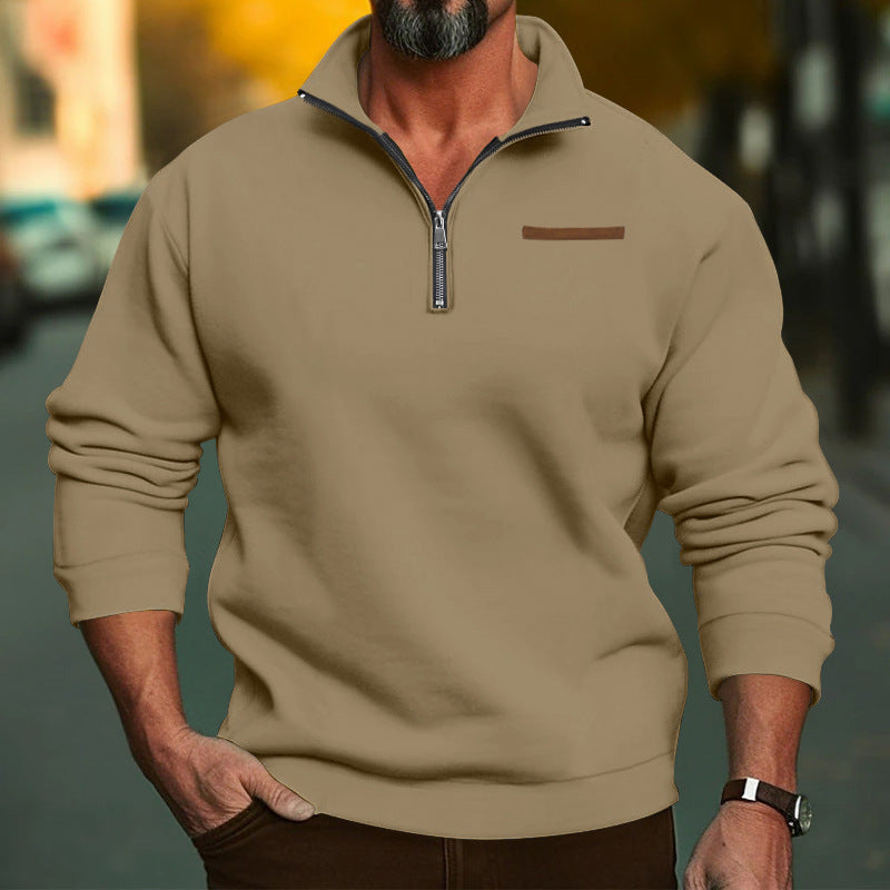 Street-wave Mens Fleece Zip Sweatshirt Cozy Warmth Everyday Comfort Modern Fit Urban Casual