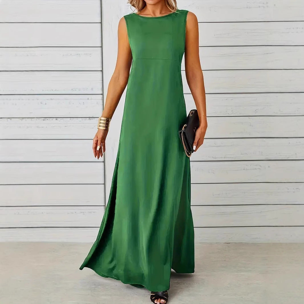 Street-Wave Women Sleeveless Maxi Dress Breathable Minimalist Comfort