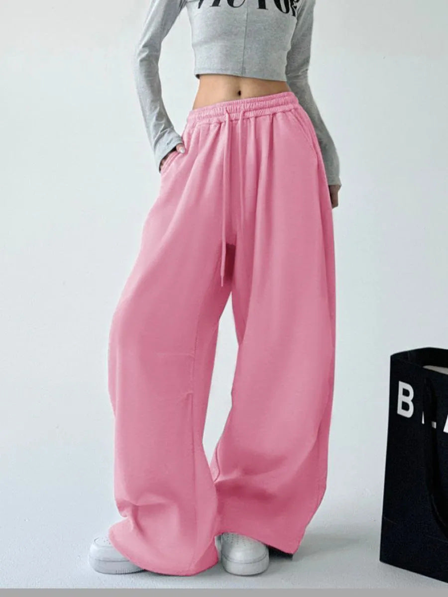 Street-wave Women Wide-Leg Joggers Ultra Comfortable Loose-Fit Sweatpants For Casual Athleisure