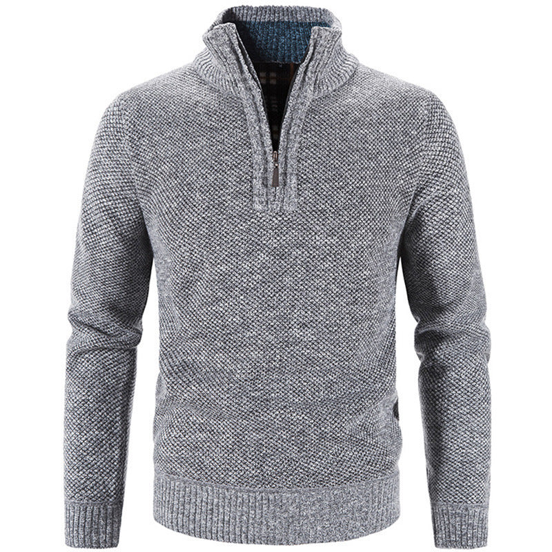 Street-Wave Mens Zip Neck Sweater With Elegant Zipper For Modern Style And Warmth