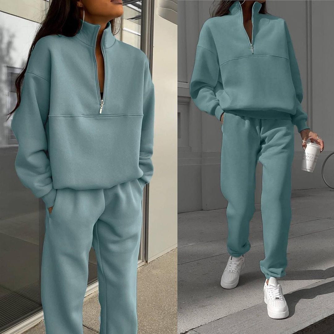 Street-Wave Womens Cozy Sweatshirt And Jogger Set For Comfortable Everyday Lounge Wear