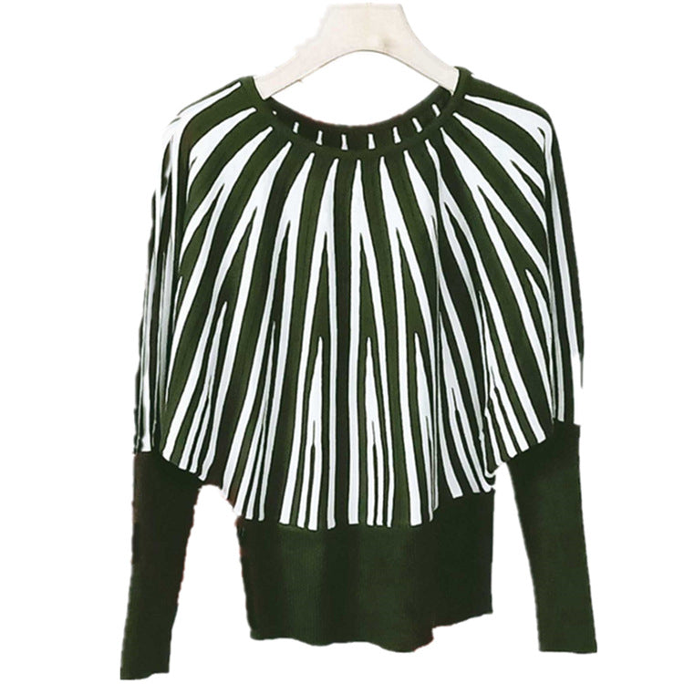 Street Wave Womens Striped Knit Sweater Soft Cozy Comfort Loose Fit for Modern Style