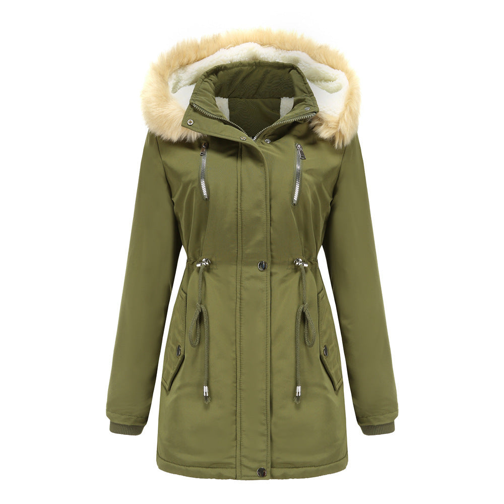 Street-wave Women's Insulated Winter Jacket With Removable Faux Fur Collar For Cold Weather